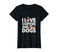 J'aime Le café et la Connexion passionnée Entre Chiens T-Shirt Graphique avec Valeur