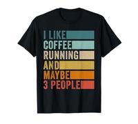 J'aime le café, la course à pied et peut-être 3 personnes, vintage et rétro T-Shirt