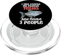 J'aime Le café, ma Tetra aux Yeux Rouges et Peut-être 3 Personnes Qui Aiment Le Poisson PopSockets PopGrip pour MagSafe
