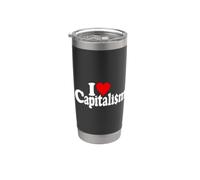 J'AIME LE CAPITALISME DU CŒUR, LES CAPITALISTES, LES MARCHÉS LIBRES Gobelet isotherme en acier inoxydable double paroi
