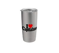 J'AIME LE CAPITALISME DU CŒUR, LES CAPITALISTES, LES MARCHÉS LIBRES Gobelet isotherme en acier inoxydable double paroi