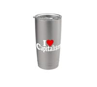 J'AIME LE CAPITALISME DU CŒUR, LES CAPITALISTES, LES MARCHÉS LIBRES Gobelet isotherme en acier inoxydable double paroi