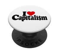 J'aime Le CAPITALISME du CŒUR, Les CAPITALISTES, Les MARCHÉS Libres PopSockets PopGrip Adhésif