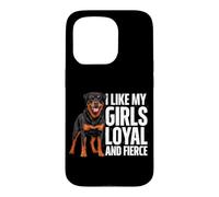 J'aime Le Chien Rottie Loyal et féroce de Mes Filles Love Rottweiler Coque pour iPhone 15 Pro