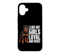 J'aime Le Chien Rottie Loyal et féroce de Mes Filles Love Rottweiler Coque pour iPhone 16 Plus