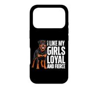 J'aime Le Chien Rottie Loyal et féroce de Mes Filles Love Rottweiler Coque pour iPhone 17 Pro