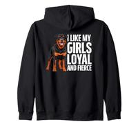 J'aime Le Chien Rottie Loyal et féroce de Mes Filles Love Rottweiler Sweat à Capuche