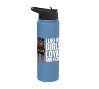 J'aime le chien Rottie Rottweiler, loyal et féroce de mes filles Stainless Steel Insulated Water Bottle