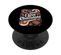 J'aime Le Chocolat, Les Amoureux du Cacao sucré PopSockets PopGrip Adhésif