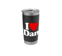 J'aime le cœur Dan Danny Daniel Gobelet isotherme en acier inoxydable double paroi