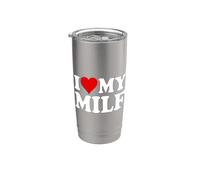 J'AIME LE CŒUR DE MA FEMME MILF, MAMAN Gobelet isotherme en acier inoxydable double paroi