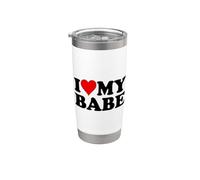 J'AIME LE CŒUR DE MA PETITE AMIE, MON PETIT AMI Gobelet isotherme en acier inoxydable double paroi