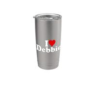 J'AIME LE CŒUR DEBBIE DEB DEBRA DEBBY Gobelet isotherme en acier inoxydable double paroi