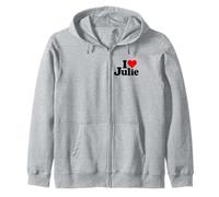 J'aime Le CŒUR Julie Juliette Jules Sweat à Capuche