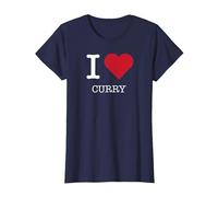 J'aime Le Curry, J'adore Le Curry T-Shirt, Femme, Bleu Marine, S