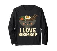 J'aime Le Dessin animé Bibimbap Les Amateurs de K-Food adorent la Cuisine coréenne Manche Longue