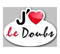 J'aime Le Doubs (15x11cm) - Sticker/Autocollant