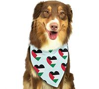J'aime Le Drapeau Palestinien Chiens Bandana Foulards Polyester Bandanas Chien Chats Ajustable Triangle pour Chiens for Chiens De Petite, Moyenne Et Grande Taille