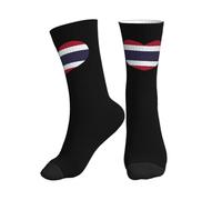 J'Aime Le Drapeau Thaïlandais Et Le Cœur Thaï Unisexe Chaussette De Travail Durabilité Chaussette De Course Respirant Chaussettes De Sport Pour Cyclisme Extérieur Sport