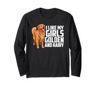 J'aime Le Golden Retriever drôle doré et Poilu de Mes Filles Manche Longue