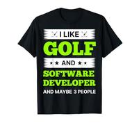 J'aime Le Golf et Le développeur de logiciels et Peut-être 3 Personnes T-Shirt