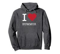 J'aime Le houmous, J'adore Le houmous Sweat à Capuche, Unisexe pour Adultes, Chiné Foncé, S