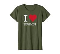 J'aime Le houmous, J'adore Le houmous T-Shirt, Femme, Olive, XXL