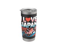 J'aime le Japon Torii Koi Sakura Mont Fuji Gobelet isotherme en acier inoxydable double paroi