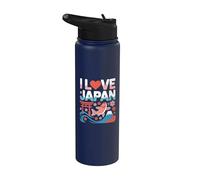 J'aime le Japon Torii Koi Sakura Mont Fuji Stainless Steel Insulated Water Bottle
