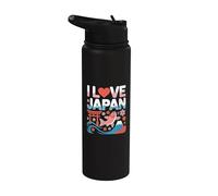 J'aime le Japon Torii Koi Sakura Mont Fuji Stainless Steel Insulated Water Bottle