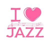 J'aime le jazz, phrase inspirante avec cœur et notes de musique, impression de motivation Stickers gravés 65.6x81.4cm Installation facile Rose