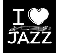 J'aime le jazz, phrase inspirante avec cœur et notes de musique, impression de motivation Stickers muraux 65.6x81.4cm Auto-adhésif Blanc