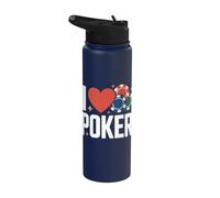 J'aime le jeu de jetons de casino de poker Stainless Steel Insulated Water Bottle