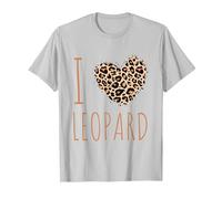 J'aime Le Leopard, Cadeau Motif Leopard, Imprimé Léopard, T-Shirt, Homme, Argent, L
