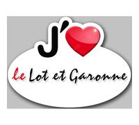 J'aime Le Lot-Et-Garonne (5x3.7cm) - Sticker/Autocollant