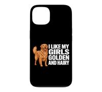 J'aime Le mème du Chien Golden Retriever doré et Poilu de Mes Filles Coque pour iPhone 13