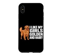 J'aime Le mème du Chien Golden Retriever doré et Poilu de Mes Filles Coque pour iPhone XS Max