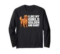 J'aime Le mème du Chien Golden Retriever doré et Poilu de Mes Filles Manche Longue