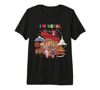 J'aime Le Népal, fière de Ses Racines népalaises T-Shirt Haut de Gamme