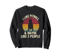 J'aime le pitbull et peut-être comme 3 personnes, amoureux du vintage et drôle Sweatshirt