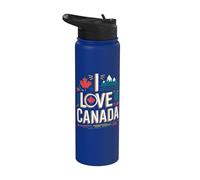 J'aime le pittoresque mont Maple Leaf du Canada Stainless Steel Insulated Water Bottle