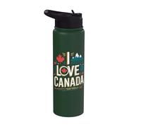 J'aime le pittoresque mont Maple Leaf du Canada Stainless Steel Insulated Water Bottle