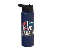 J'aime le pittoresque mont Maple Leaf du Canada Stainless Steel Insulated Water Bottle