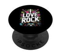 J'aime Le Rock, Guitare, Batterie, Ambiance Musicale PopSockets PopGrip Adhésif