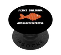 J'aime Le Saumon et Peut-être 3 Personnes pour Les Amateurs de Poisson Saumon PopSockets PopGrip Adhésif