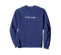 J'aime Le Savon - Funny Typography Sweatshirt, Unisexe pour Adultes, Bleu Marine, M