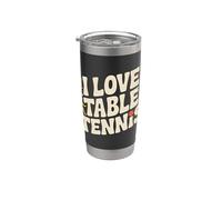 J'aime le tennis de table, Fun Ping Pong Passion Gobelet isotherme en acier inoxydable double paroi