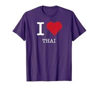 J'aime Le thaï, J'adore Le thaï T-Shirt, Homme, Violet, 3XL