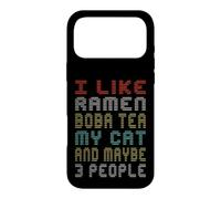 J'aime Le thé Ramen Boba Mon Chat Peut-être 3 Personnes Dictons drôles Coque pour iPhone 17 Pro Max