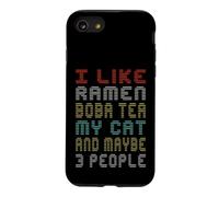 J'aime Le thé Ramen Boba Mon Chat Peut-être 3 Personnes Dictons drôles Coque pour iPhone SE (2020) / 7/8